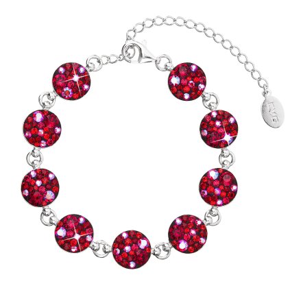 21644 stribrny naramok so swarovski krystalmi cerveny 33048 3 cherry