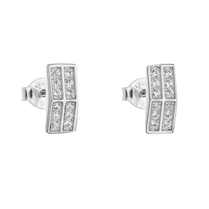 21728 stribrne nausnice pecka so zirkónom biely obdĺžnik 11021 1