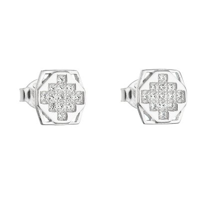 21746 stribrne nausnice pecka so zirkónom biely štvorec 11050 1
