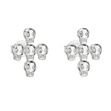 21785 stribrne nausnice pecka so zirkónom biela lebka 11063 1