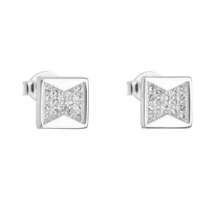 21794 stribrne nausnice pecka so zirkónom biely štvorec 11043 1