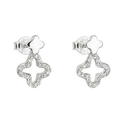 21800 stribrne nausnice pecka so zirkónom v bielej farbe 11045 1