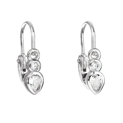 21893 stribrne detske nausnice visiace so zirkónom v bielej farbe 11197 1