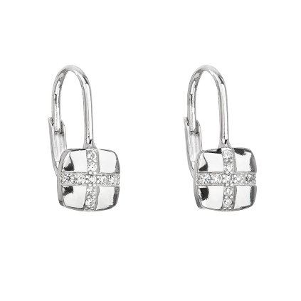 21977 stribrne nausnice visiace so zirkónom biely štvorec 11210 1