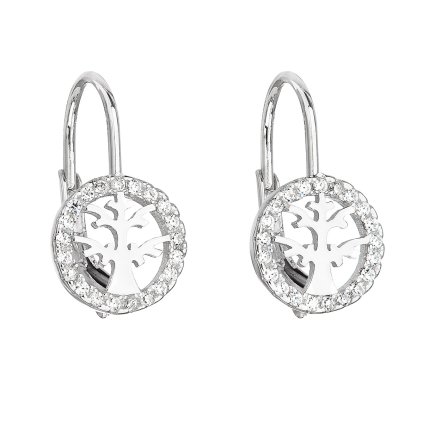 22049 stribrne nausnice visiaci so zirkónom biely strom 11181 1