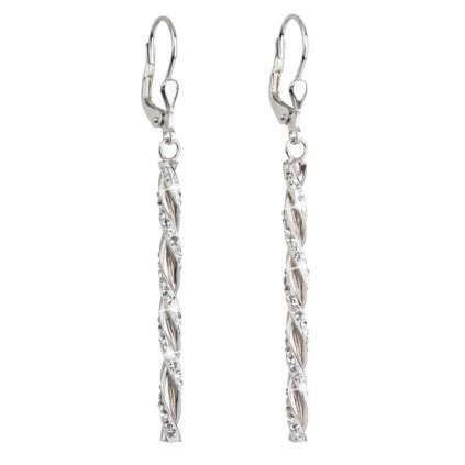 22163 stribrne nausnice visiace s kryštálmi swarovski biele 31128 1