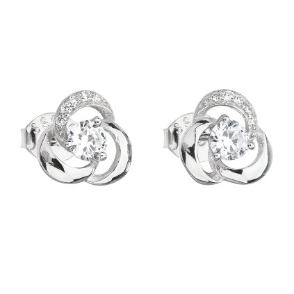 23051 stribrne nausnice pecka so zirkónom v bielej farbe 11006 1