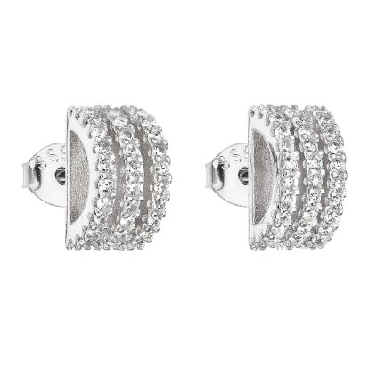 23054 stribrne nausnice pecka so zirkónom v bielej farbe 11007 1