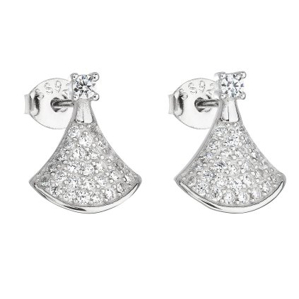 23078 stribrne nausnice pecka so zirkónom v bielej farbe 11044 1