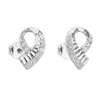 23081 stribrne nausnice pecka so zirkónom v bielej farbe 11046 1