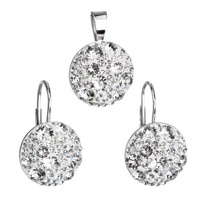 16913 sada šperku s kryštálmi swarovski nausnice a prívesok bile kulate 39117 1
