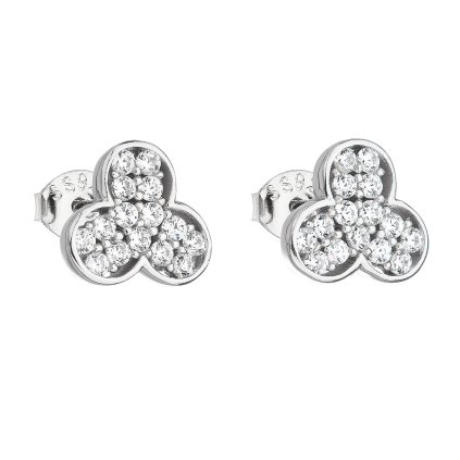 23120 stribrne nausnice pecka so zirkónom v bielej farbe 11083 1