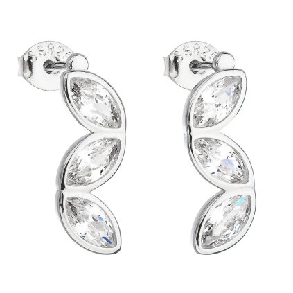 23123 stribrne nausnice pecka so zirkónom v bielej farbe 11084 1