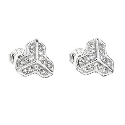 23126 stribrne nausnice pecka so zirkónom v bielej farbe 11085 1