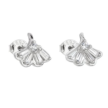 23138 stribrne nausnice pecka so zirkónom v bielej farbe 11089 1