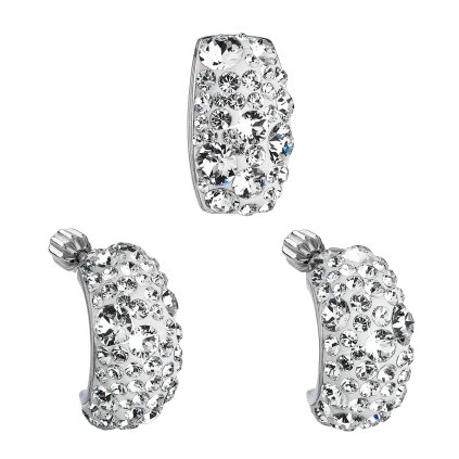 16919 sada šperku s kryštálmi swarovski nausnice a prívesok biely obdĺžnik 39116 1