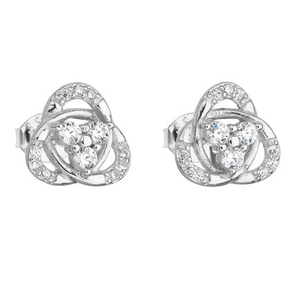 23165 stribrne nausnice pecka so zirkónom v bielej farbe 11099 1