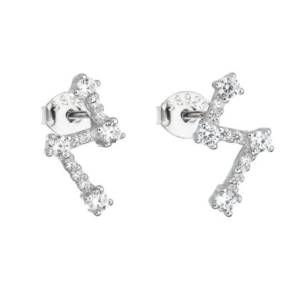 23222 stribrne nausnice pecka so zirkónom v bielej farbe 11121 1