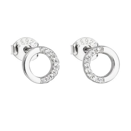 23225 stribrne nausnice pecka so zirkónom bielo kulate 11122 1