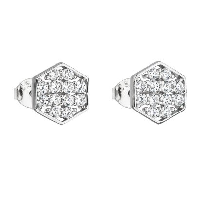 23228 stribrne nausnice pecka so zirkónom v bielej farbe 11126 1