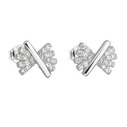 23261 stribrne nausnice pecka so zirkónom v bielej farbe 11137 1