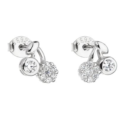 23264 stribrne nausnice pecka so zirkónom bielo tresnicky 11138 1