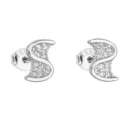23273 stribrne nausnice pecka so zirkónom v bielej farbe 11142 1