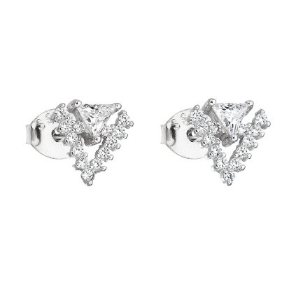 23318 stribrne nausnice pecka so zirkónom v bielej farbe 11163 1