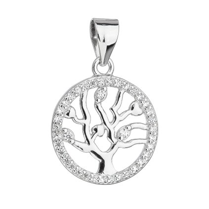 23399 stribrny prívesok so zirkónmi v bielej farbe strom zivota 14003 1