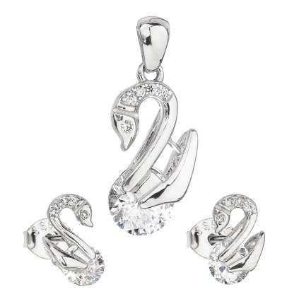 23405 sada šperku so zirkónom nausnice a prívesok bila labut 19004 1