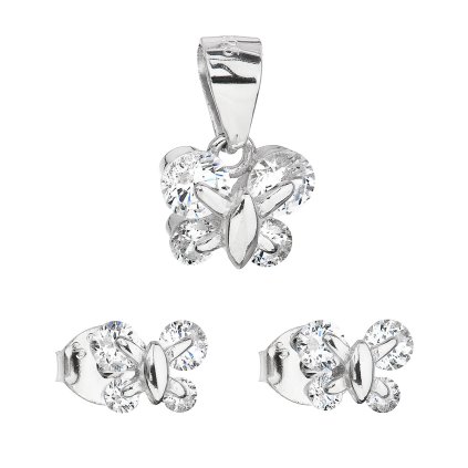 23408 sada šperku so zirkónom nausnice a prívesok biely motyl 19005 1