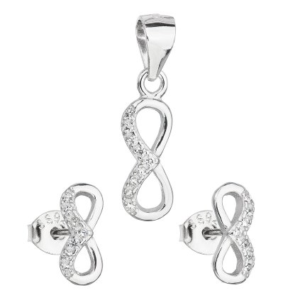 23441 sada šperku so zirkónom nausnice a prívesok bielo nekonečno 19016 1