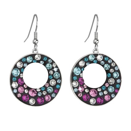 23504 nausnice bizutéria so swarovski kryštálmi fialove kulate 51040 3 jet mix