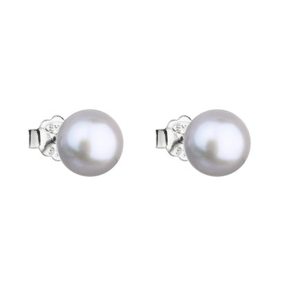 23546 1 stribrne nausnice pecky s sedou ricni perlou 21042 3