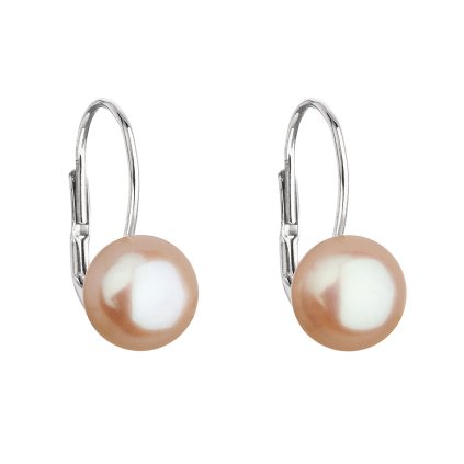 23558 stribrne nausnice visiace s oranzovou ricnou perlou 21044 3