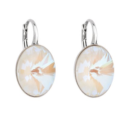 23696 stribrne nausnice visiace s kryštálmi swarovski biely oval 31275 4 light grey delite