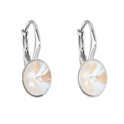 23714 stribrne nausnice visiaci s kryštálmi swarovski biely oval 31276 4 light grey delite