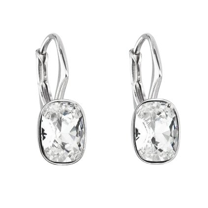 23750 stribrne nausnice visiace s kryštálmi swarovski biely obdelnik 31278 1