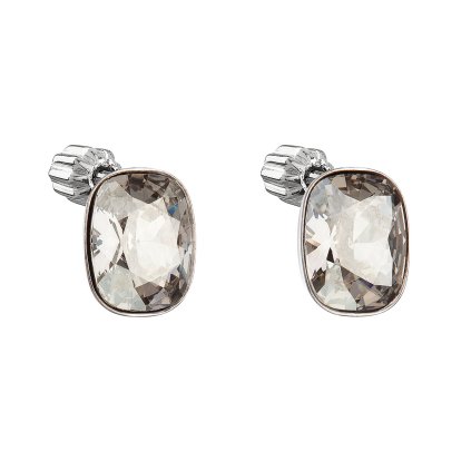 23765 stribrne nausnice pecka s krystalmi swarovski sedy obdelnik 31279 5