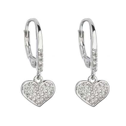 24089 stribrne nausnice visiace so zirkónom biele srdce 11301 1