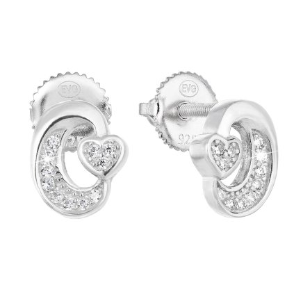 24125 stribrne nausnice pecka so zirkónom v bielej farbe 11313 1