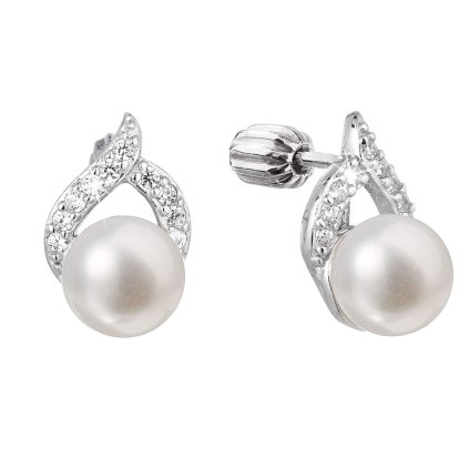 24176 stribrne nausnice kôstky s bielou ricnou perlou 21055 1