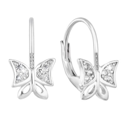 24296 stribrne nausnice visaci se zirkonem bily motyl 11226 1