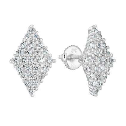 24404 stribrne nausnice pecka so zirkónom biely kosoštvorec 11293 1