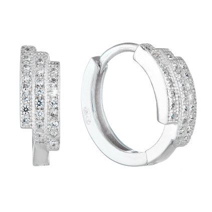 24416 stribrne nausnice kruhy so zirkónom v bielej farbe 11240 1