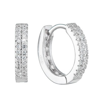 24422 stribrne nausnice kruhy so zirkónom v bielej farbe 11238 1