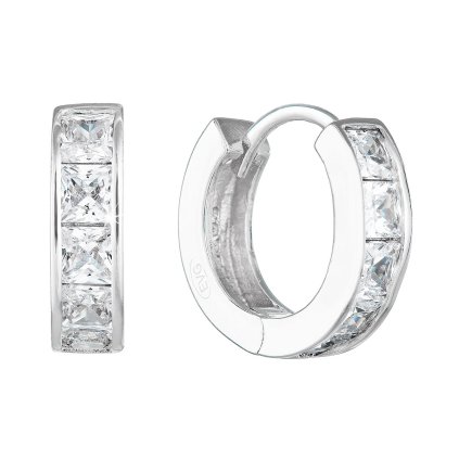 24431 stribrne nausnice kruhy so zirkónom v bielej farbe 11248 1