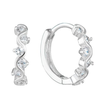 24434 stribrne nausnice kruhy so zirkónom v bielej farbe 11244 1