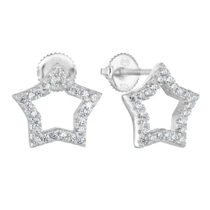 24458 stribrne nausnice pecka so zirkónom biela hviezdica 11296 1
