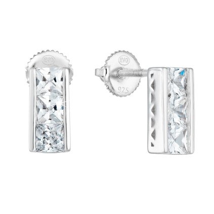 24467 stribrne nausnice pecka so zirkónom biely obdĺžnik 11264 1